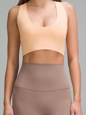 lululemon athletica Peach Scoop-Front Cropped Sports Bra